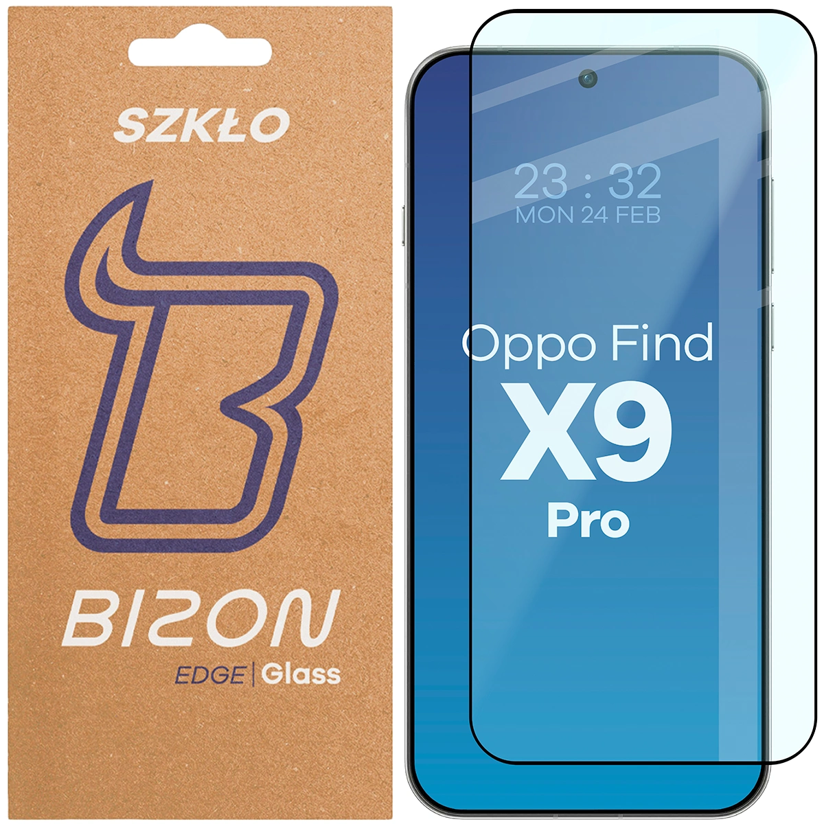 Szkło hartowane na cały ekran Bizon Glass Edge dla Oppo Find X9 Pro